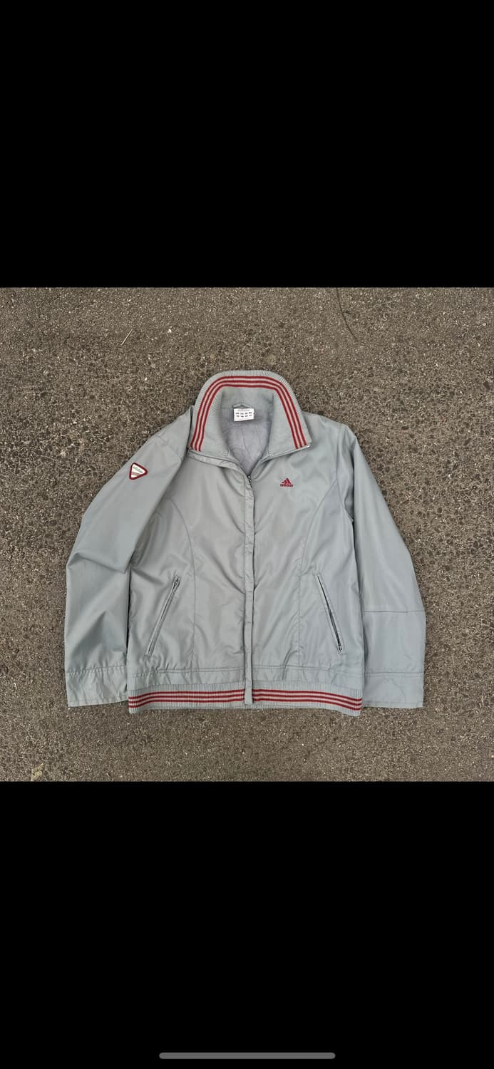 00s 아디다스 딱붙핏 차콜 버건디 올드스쿨 트랙자켓 누빔 바람막이 M 상품이미지8