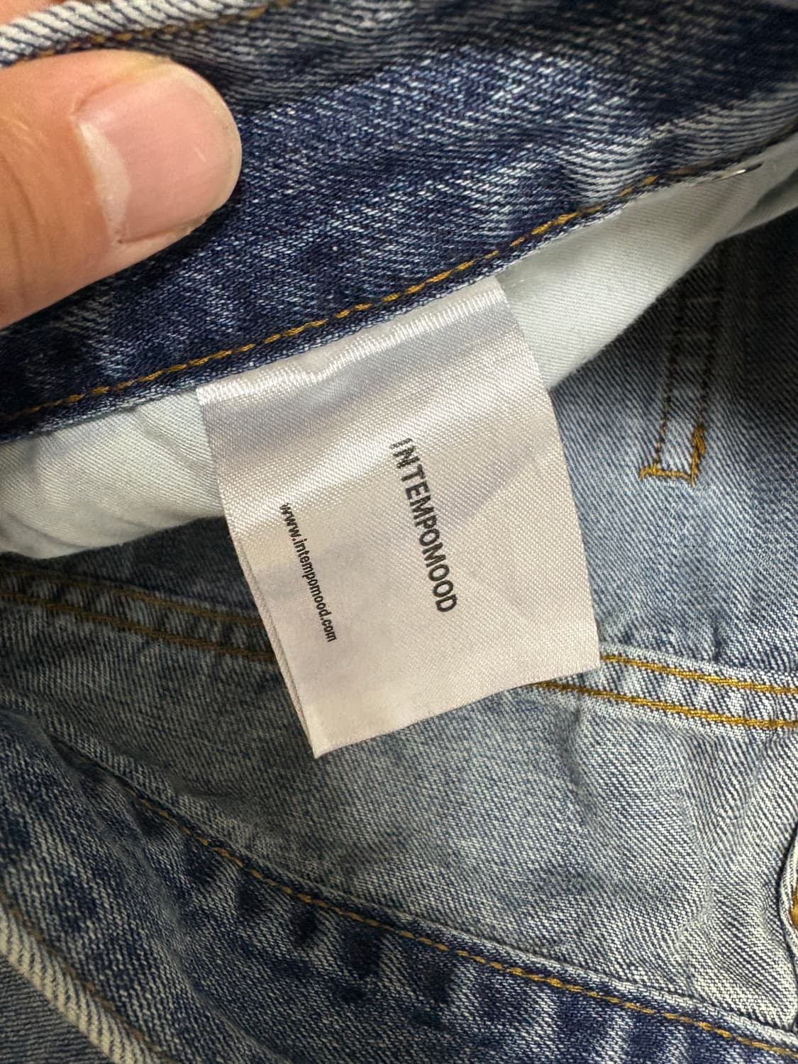 인템포무드 워터블루 데님 반바지 L 상품이미지5