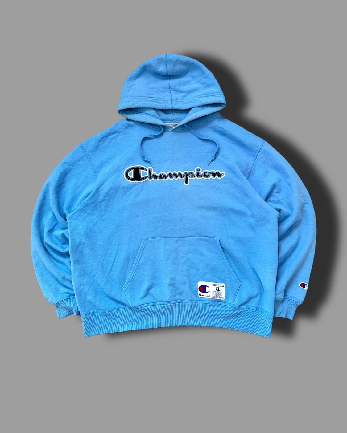 챔피온 블루 어센틱 빅로고 후드티 XL 상품이미지4