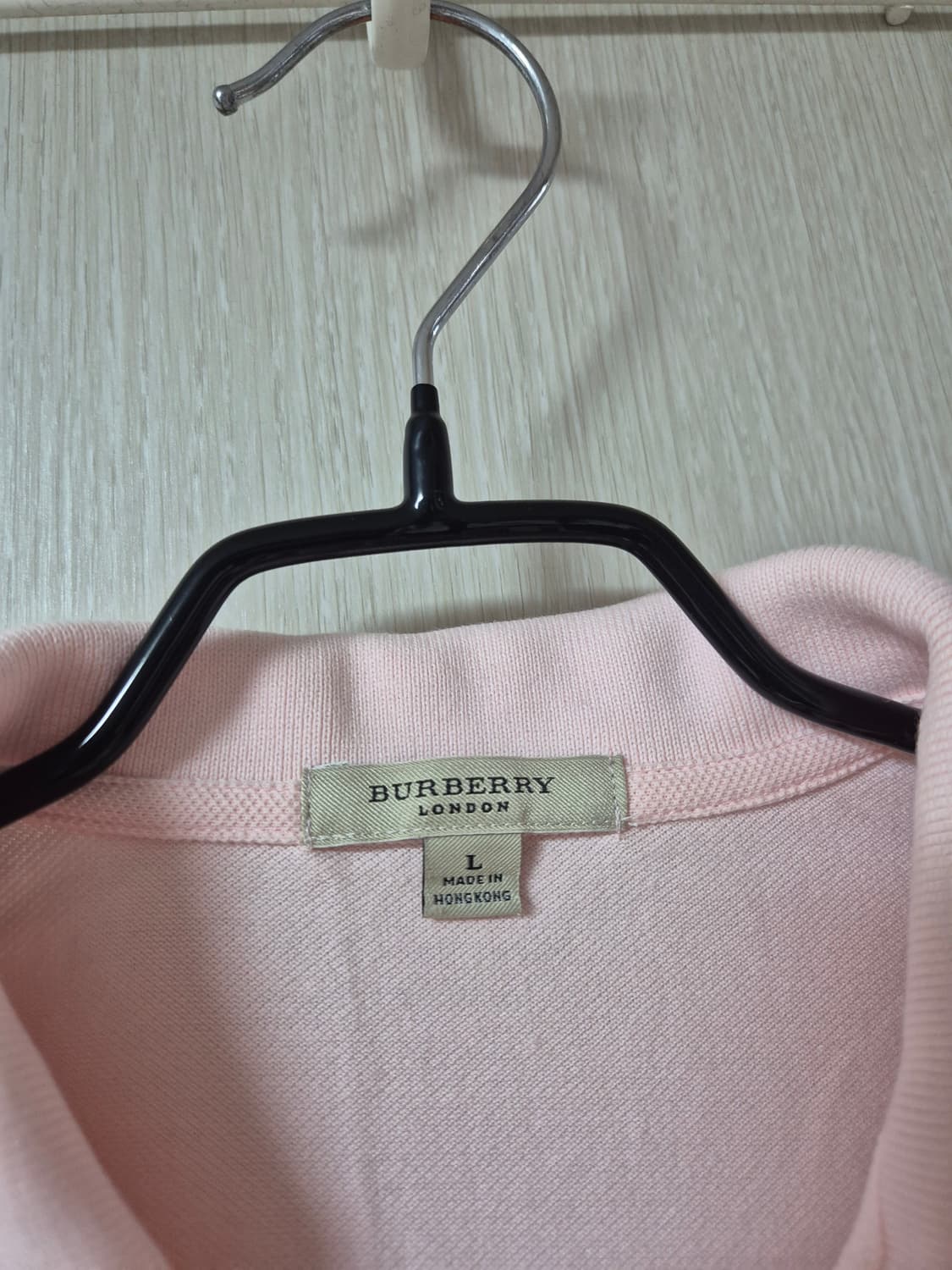(정품) 버버리 핑크 반팔 카라티 라지 66 상품이미지4