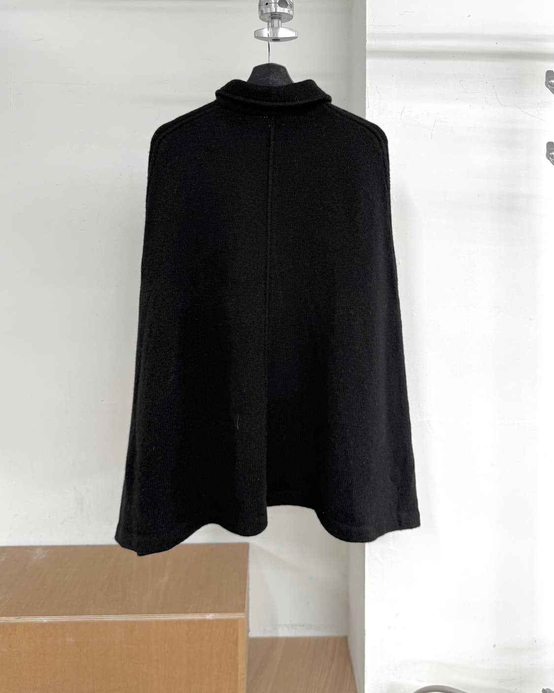 랄프로렌 블랙 울 케이프 버튼업 코트 상품이미지6