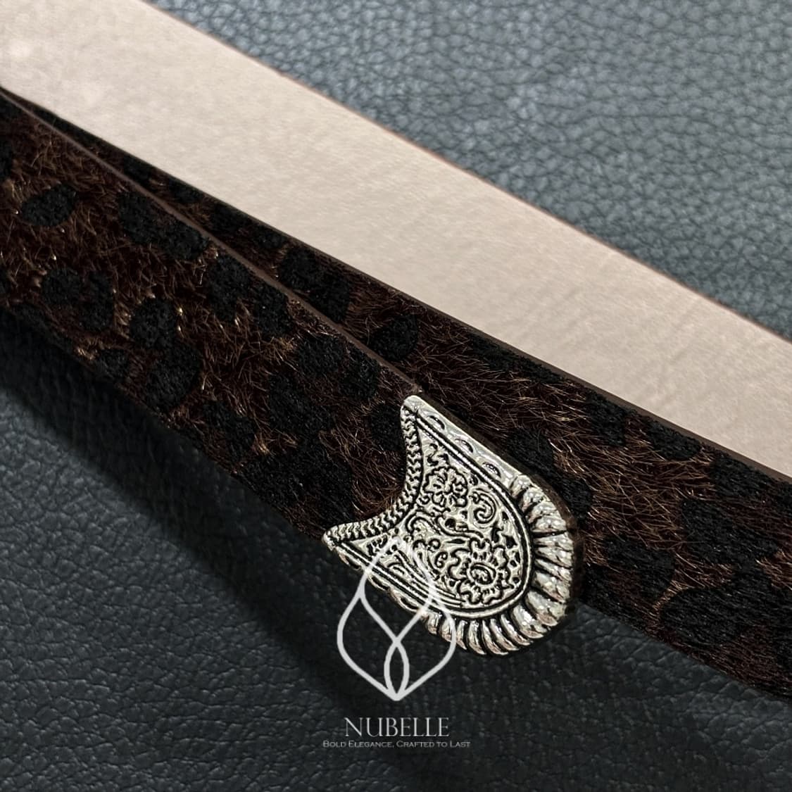 🌗 Leopard western belt / 호피 송치털 웨스턴 벨트 상품이미지4