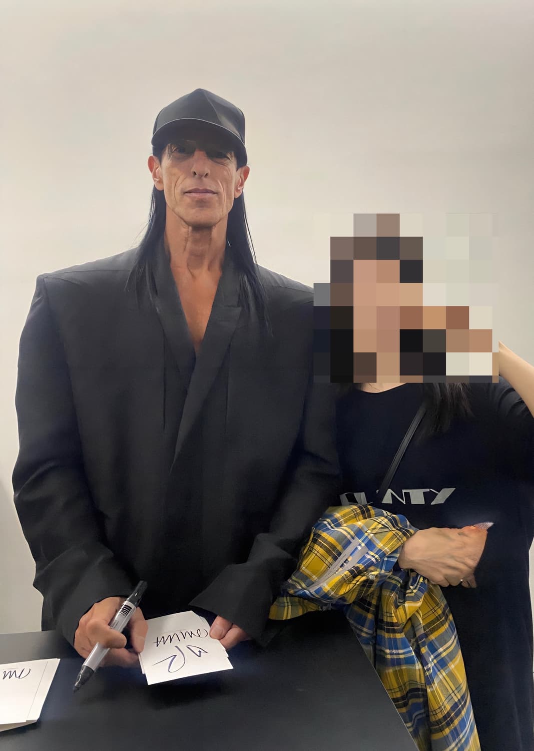 릭오웬스 옐로우 플레이드 래리 셔츠 38 친필사인 상품이미지5