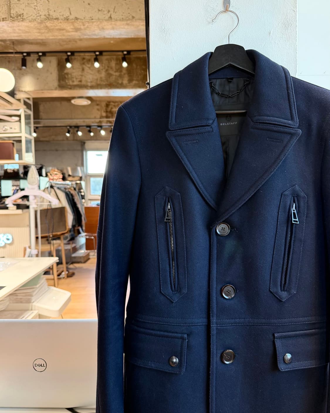 벨스타프 네이비 잉글랜드 캐시미어혼방 울 코트  상품이미지4