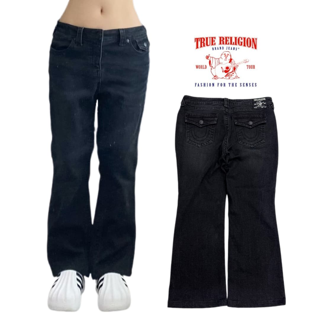 트루릴리전 Y2K 부츠컷 블랙 데님팬츠 상품이미지1