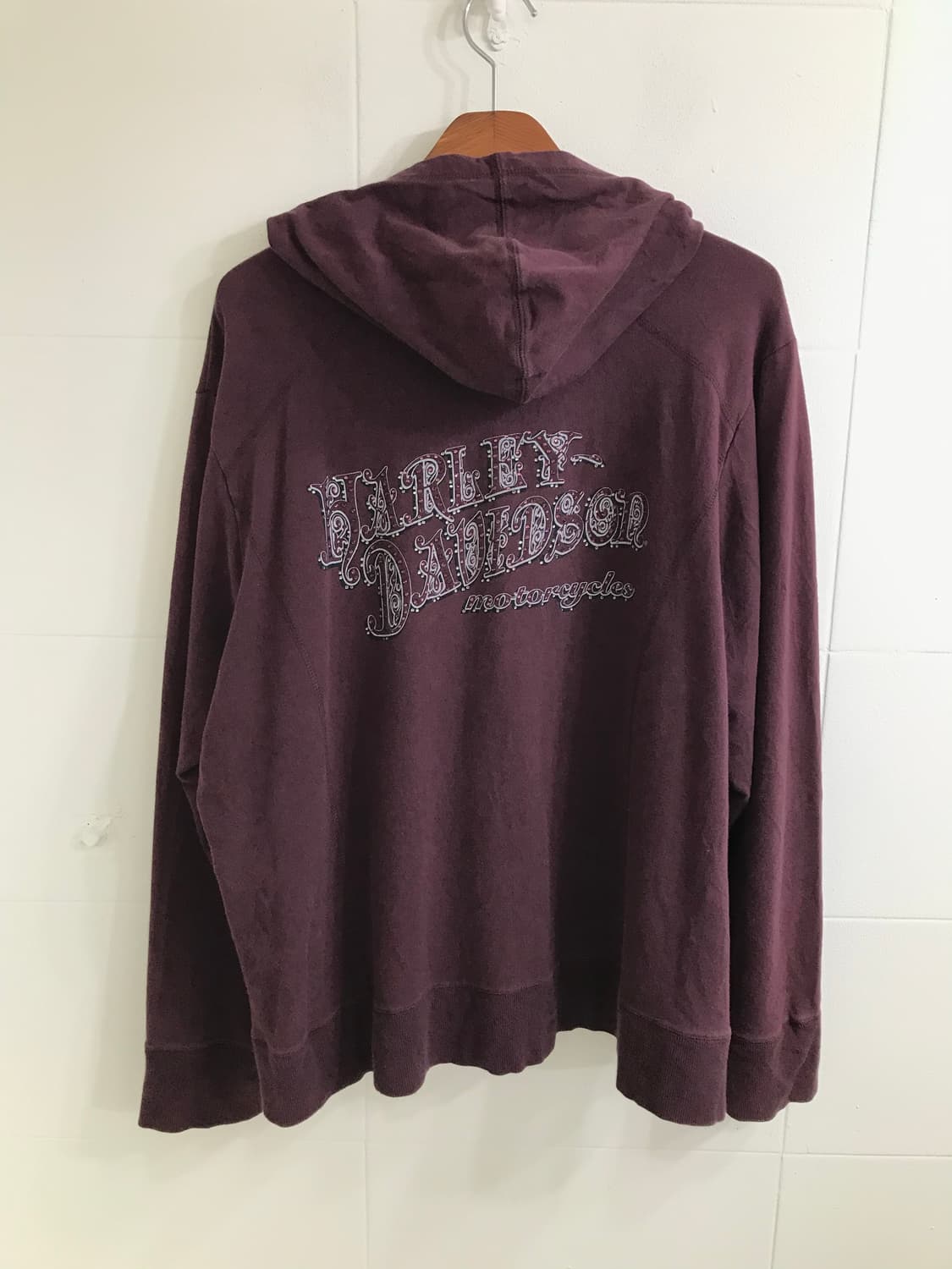 (상의 세트) 할리데이비슨 버건디 반집업 후드 + 그레이 나시 상품이미지6