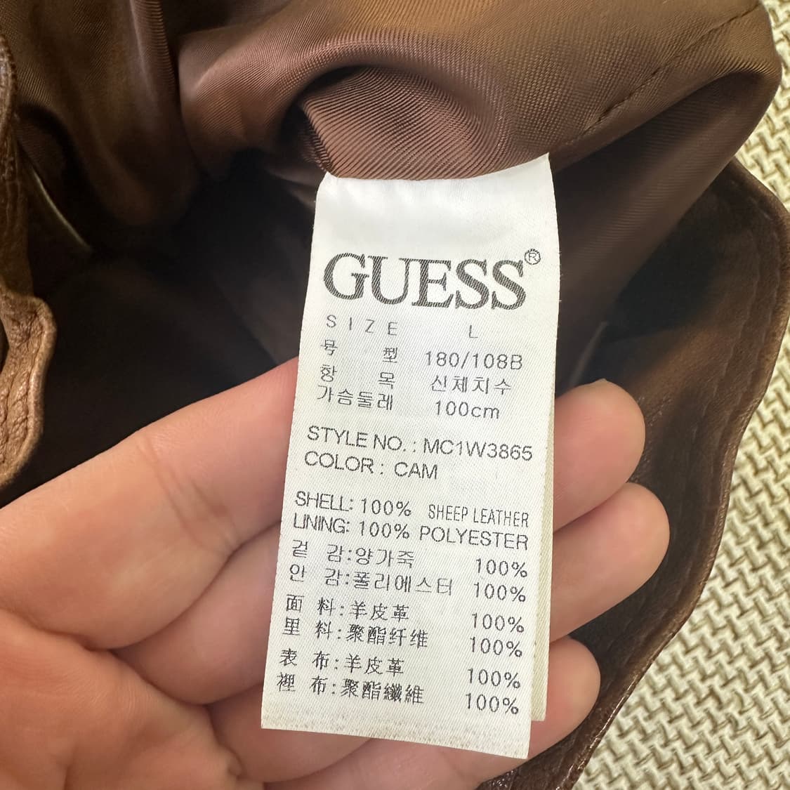 L 게스 빈티지 양가죽 레더 자켓 0326D 상품이미지3