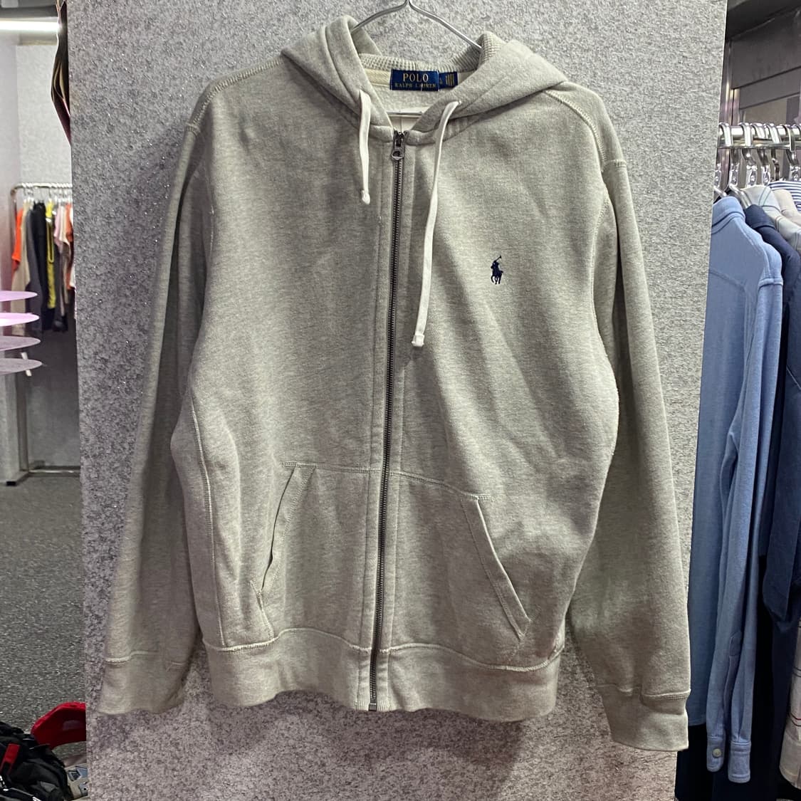 폴로랄프로렌 포니로고 기모 그레이 후드집업 B3968 상품이미지2