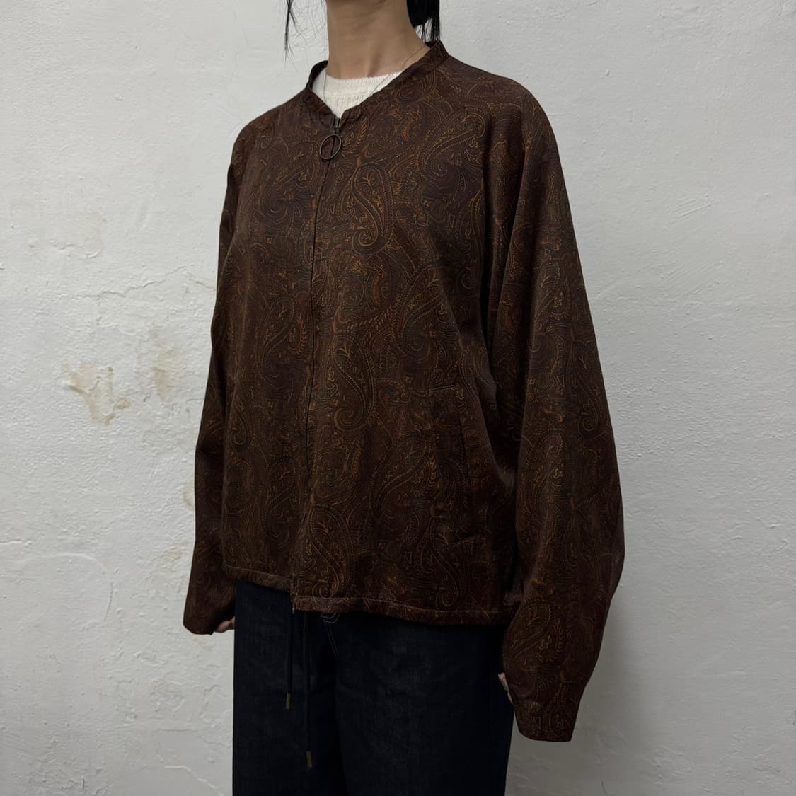 몽키타임(MONKEY TIME) 브라운 페이즐리 프린트 블루종 자켓 상품이미지1
