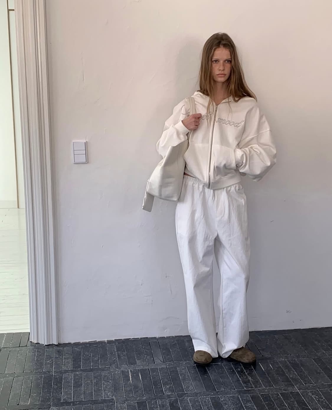 스무드무드 Drew Hooded Zip Up Ivory  상품이미지4