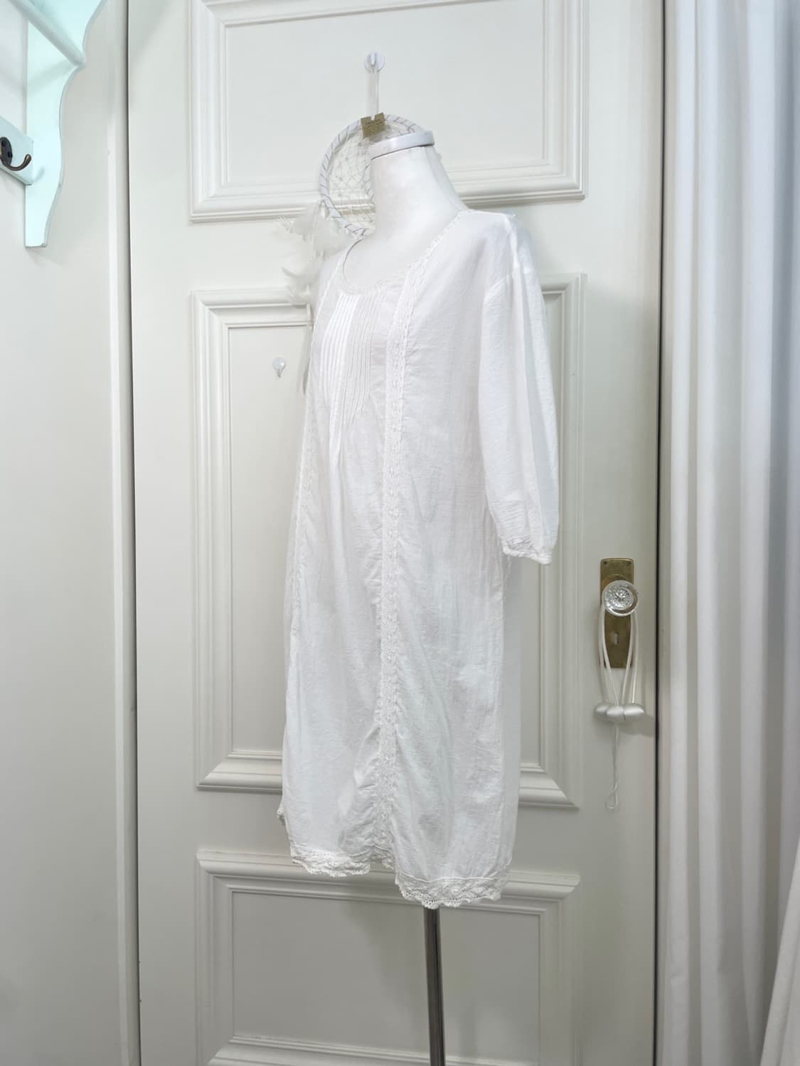 EARTH white lace trim pure cotton opc 상품이미지2