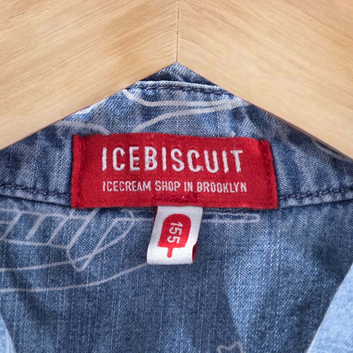 아이스비스킷 키즈 데님반팔셔츠 155 상품이미지3