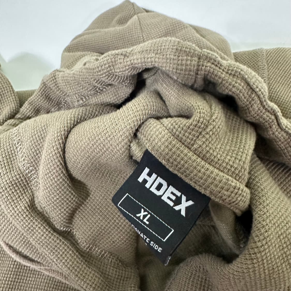 XL 에이치덱스 HDEX 카키 크랙로고 얇은코튼 트레이닝후드 상품이미지3