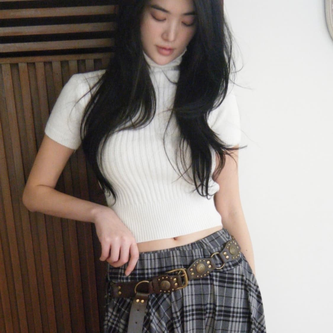 씨어 seer 목폴라 반팔 니트 아이보리 상품이미지1