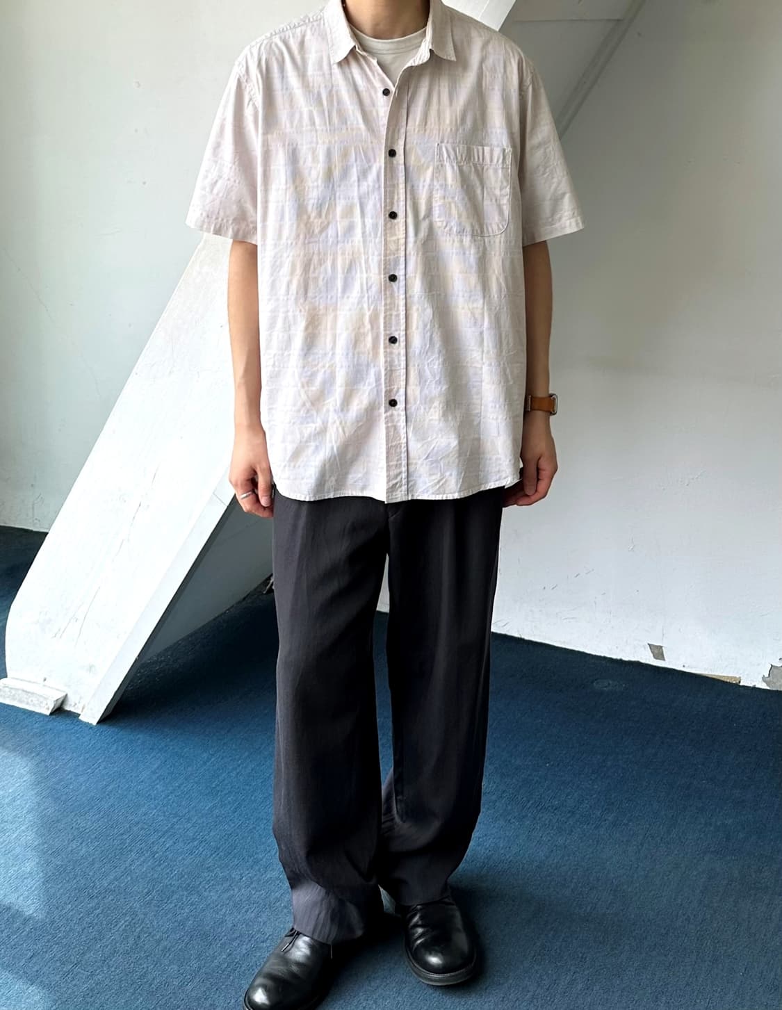  　 Light cotton woven fabric H/S shirt 상품이미지6