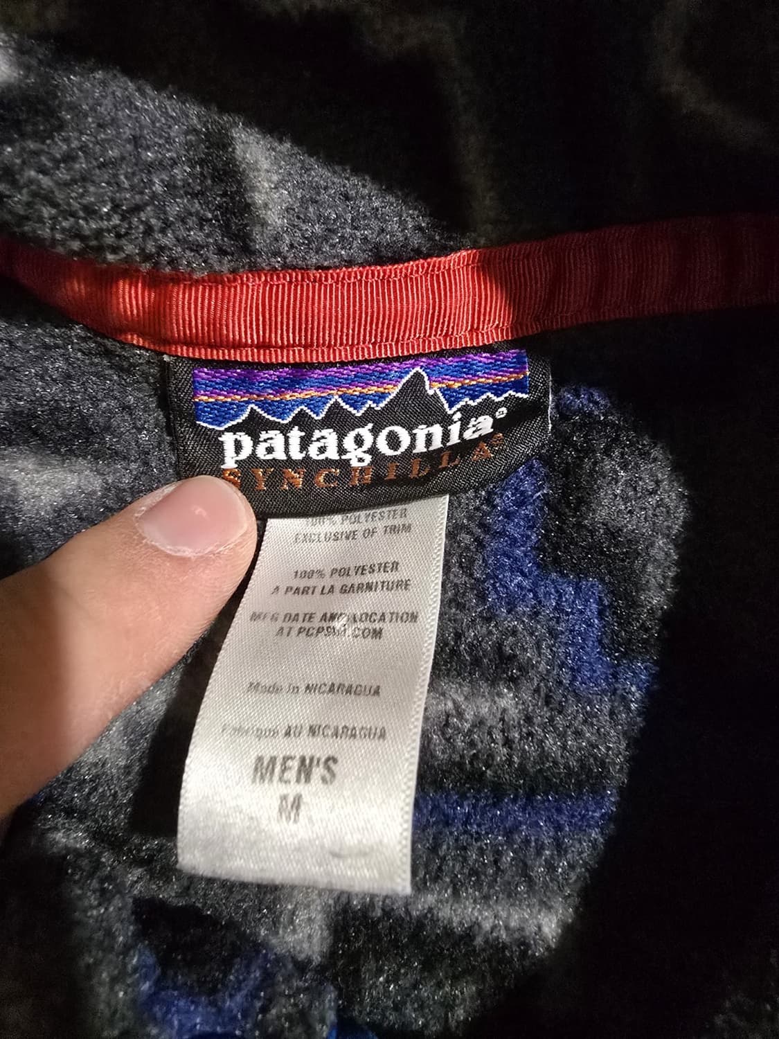 10s 파타고니아 신칠라 스냅-T 지오메트릭 블랙/블루 아즈텍 패턴 상품이미지3