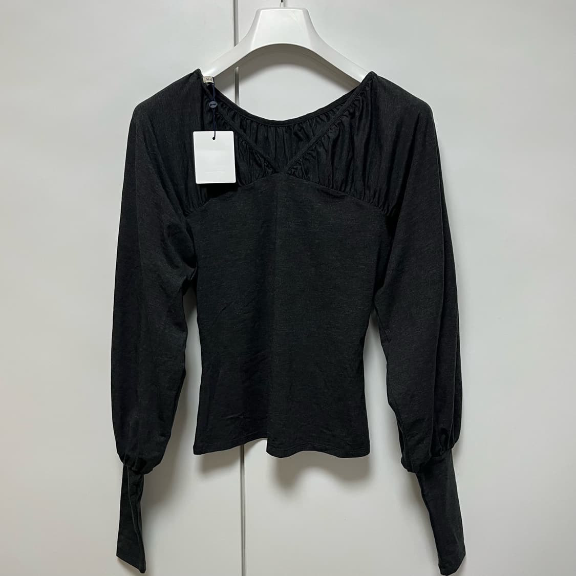 [S]팔로마울 Tapioca 모달 롱 슬리브리스 탑 상품이미지2