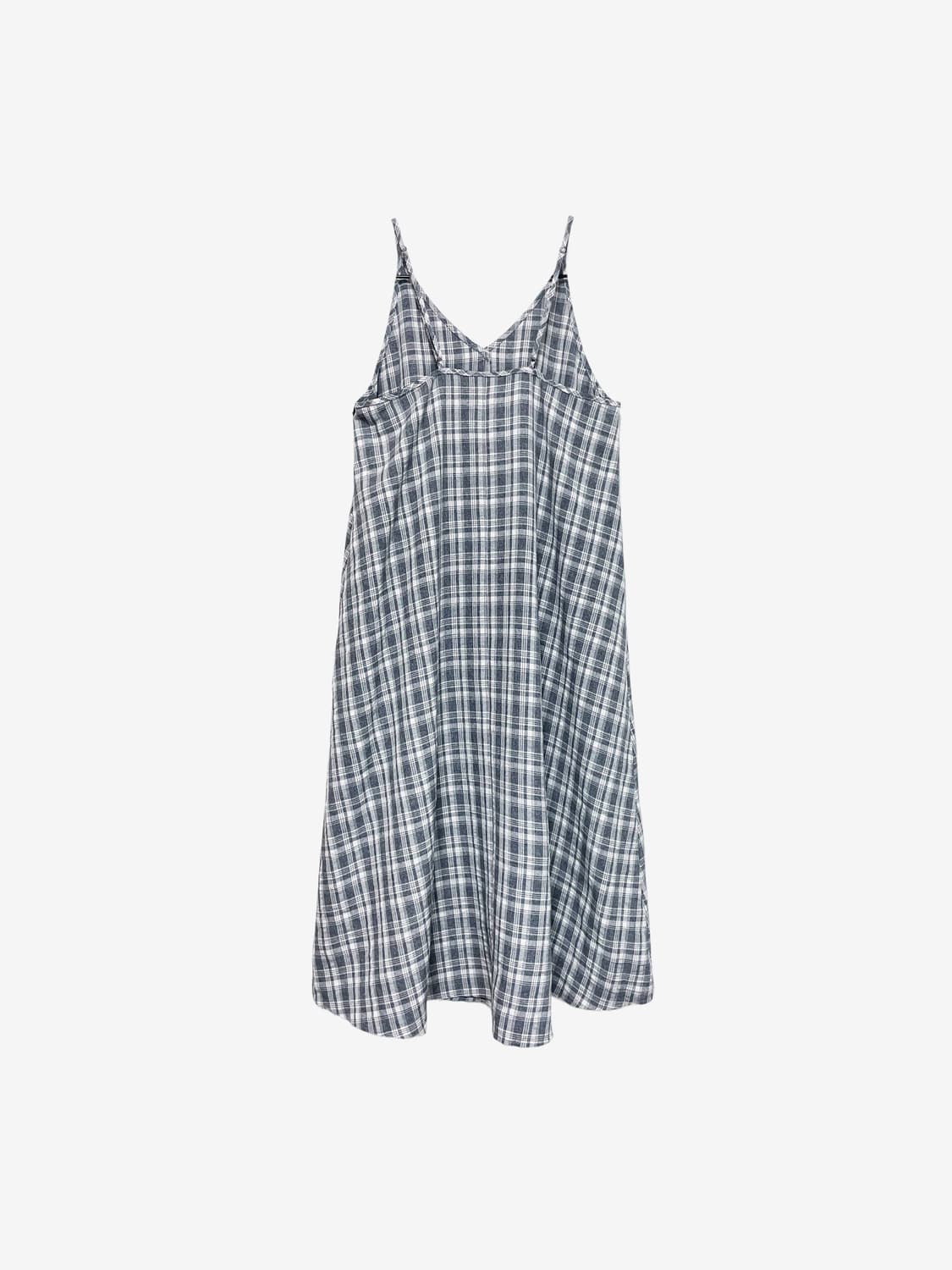 Strap Check Slip Dress - Melange Gray 상품이미지6