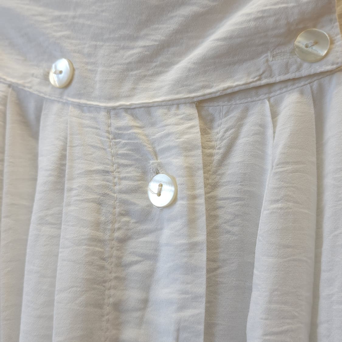 90s 빈티지 스커트 유럽 화이트 롱 스커트 버튼 클로져 상품이미지5