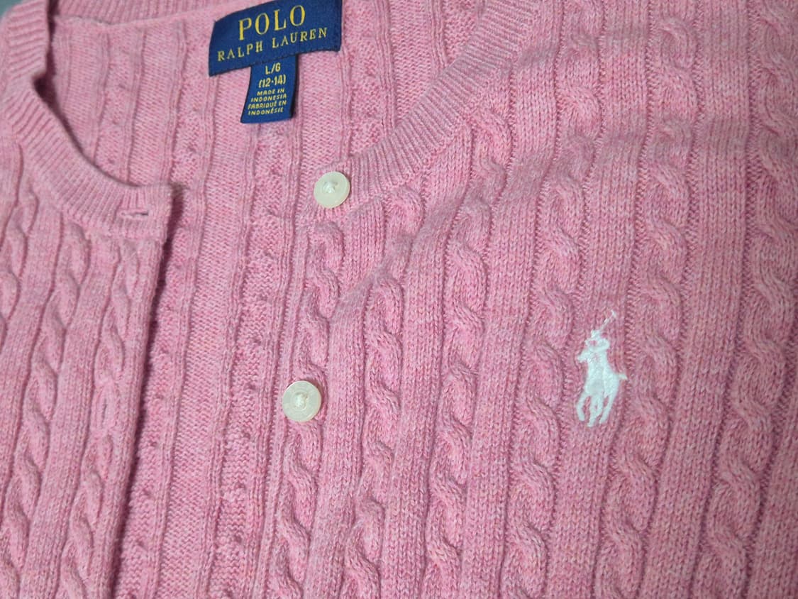 폴로 랄프로렌 케이블 가디건 걸즈 L 핑크 상품이미지3