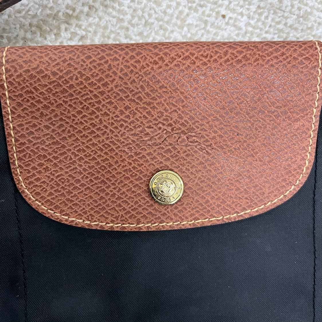 실측확인 롱샴 르플리아쥬 오리지날 핸들백 0126M 상품이미지4