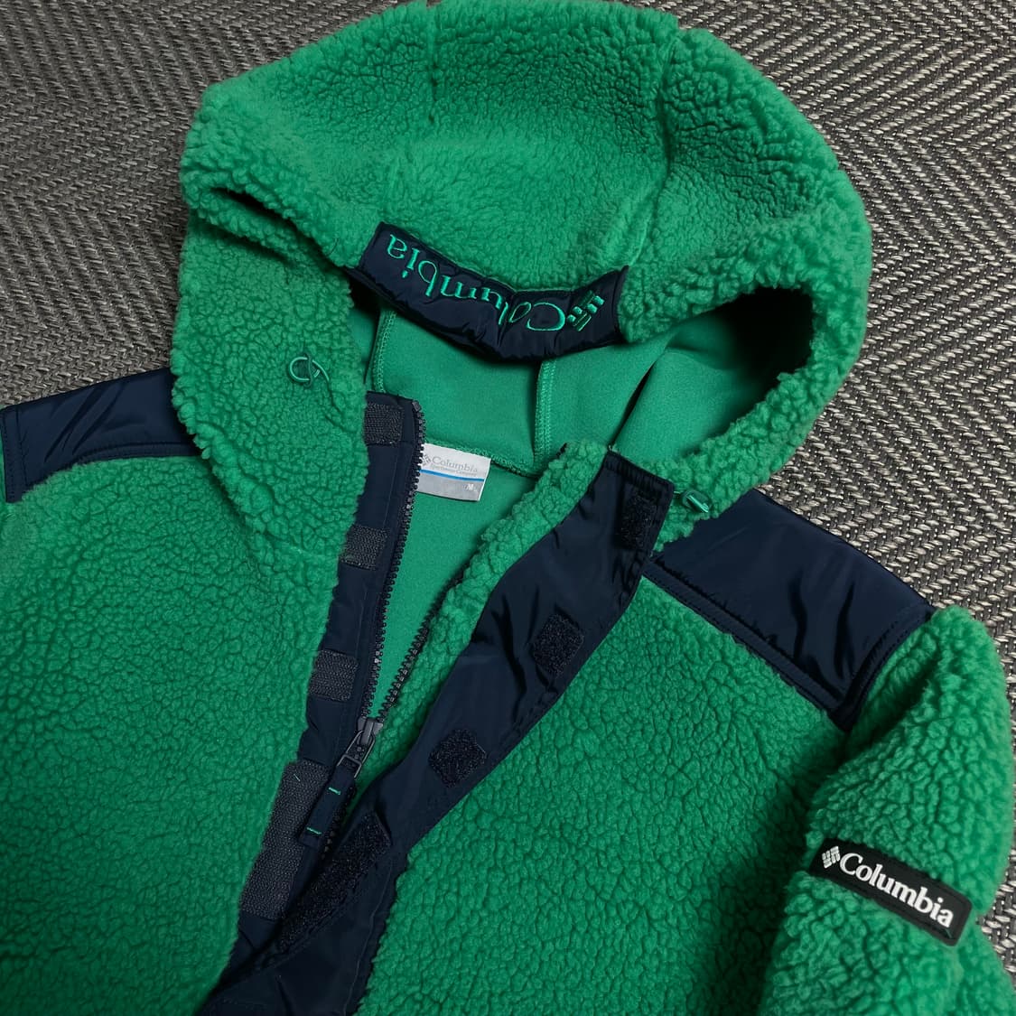 컬럼비아 박시핏 쉐르파 플리스 아노락 그린y 5347 상품이미지6