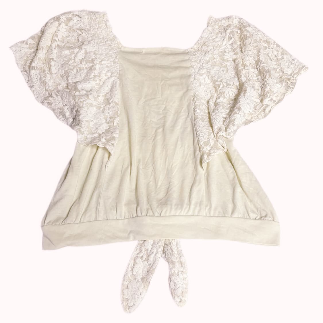 일본 빈티지 엑시즈팜 axes femme 화이트 장미 레이스 케이프티 상품이미지3