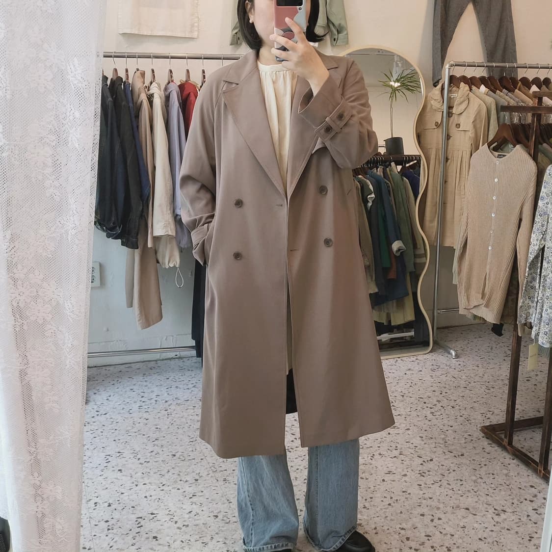 쉬즈미스 밀키브라운 트렌치코트 상품이미지1