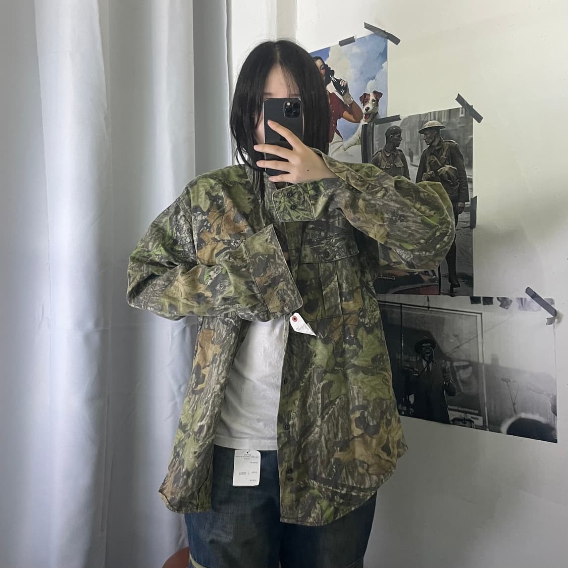 No trace 아메리칸 빈티지 카모 셔츠 자켓 L N 상품이미지3