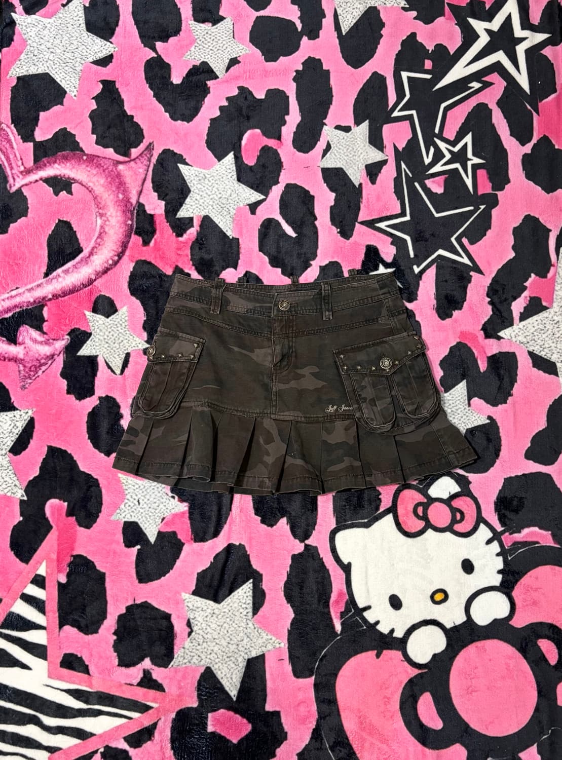 Y2K camo cargo poket pleat Mini Skirt  상품이미지3