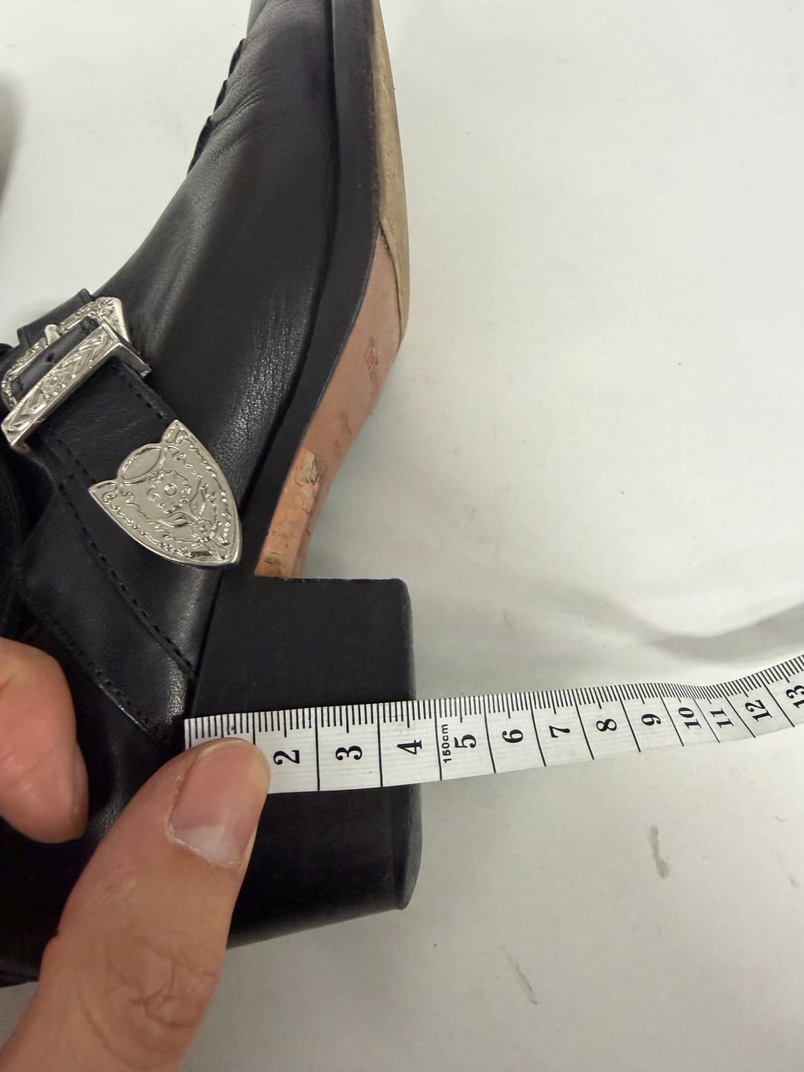 정품) 더쿠플스 한섬 여성 가죽 버클 장식 앵클 부츠 37 상품이미지8