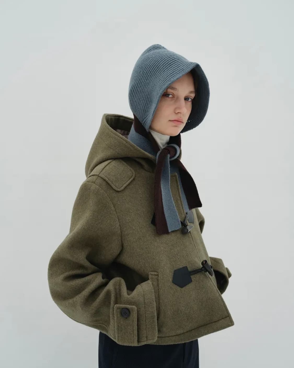 엔조블루스 숏 더플 코트 (Grass Olive) 상품이미지1