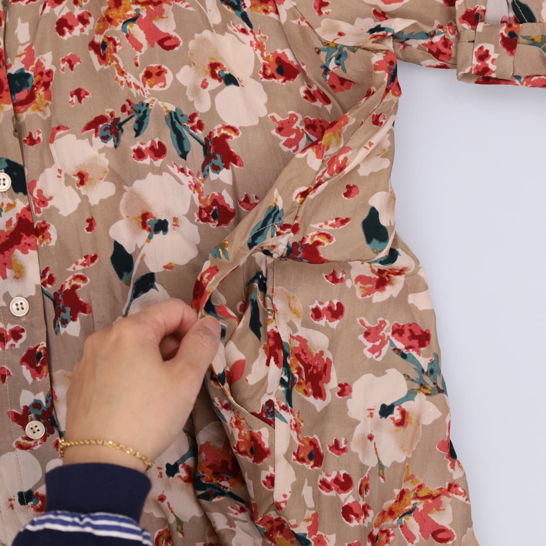 99 금풍풍기인견 패턴 블라우스 0410H1 상품이미지4