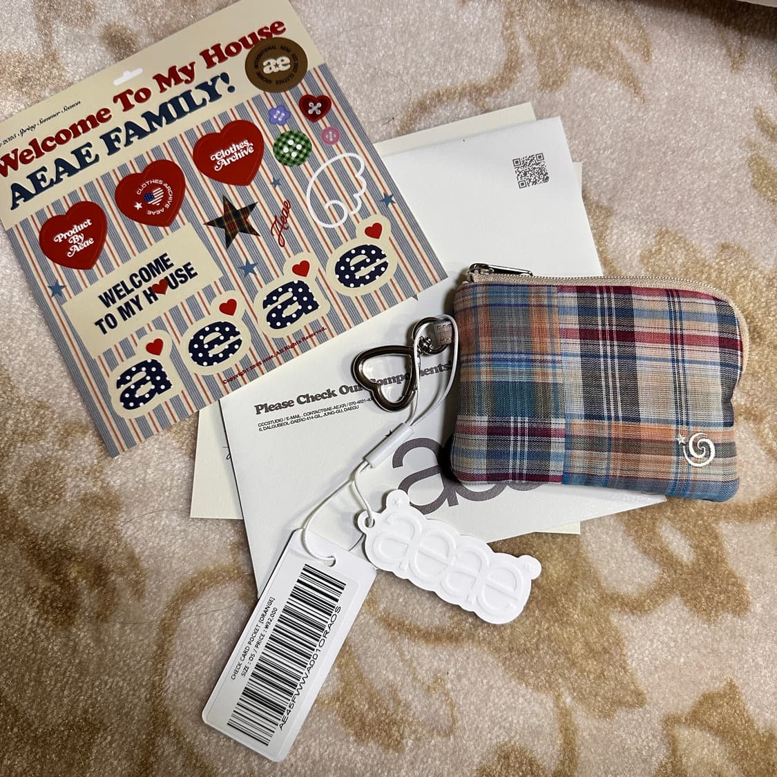 에이이에이이 aeae 체크 카드 포켓 (새상품) 상품이미지7