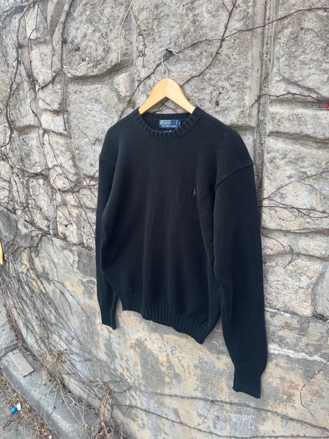 90s 폴로 랄프로렌 빈티지 코튼 니트 블랙 m 상품이미지3