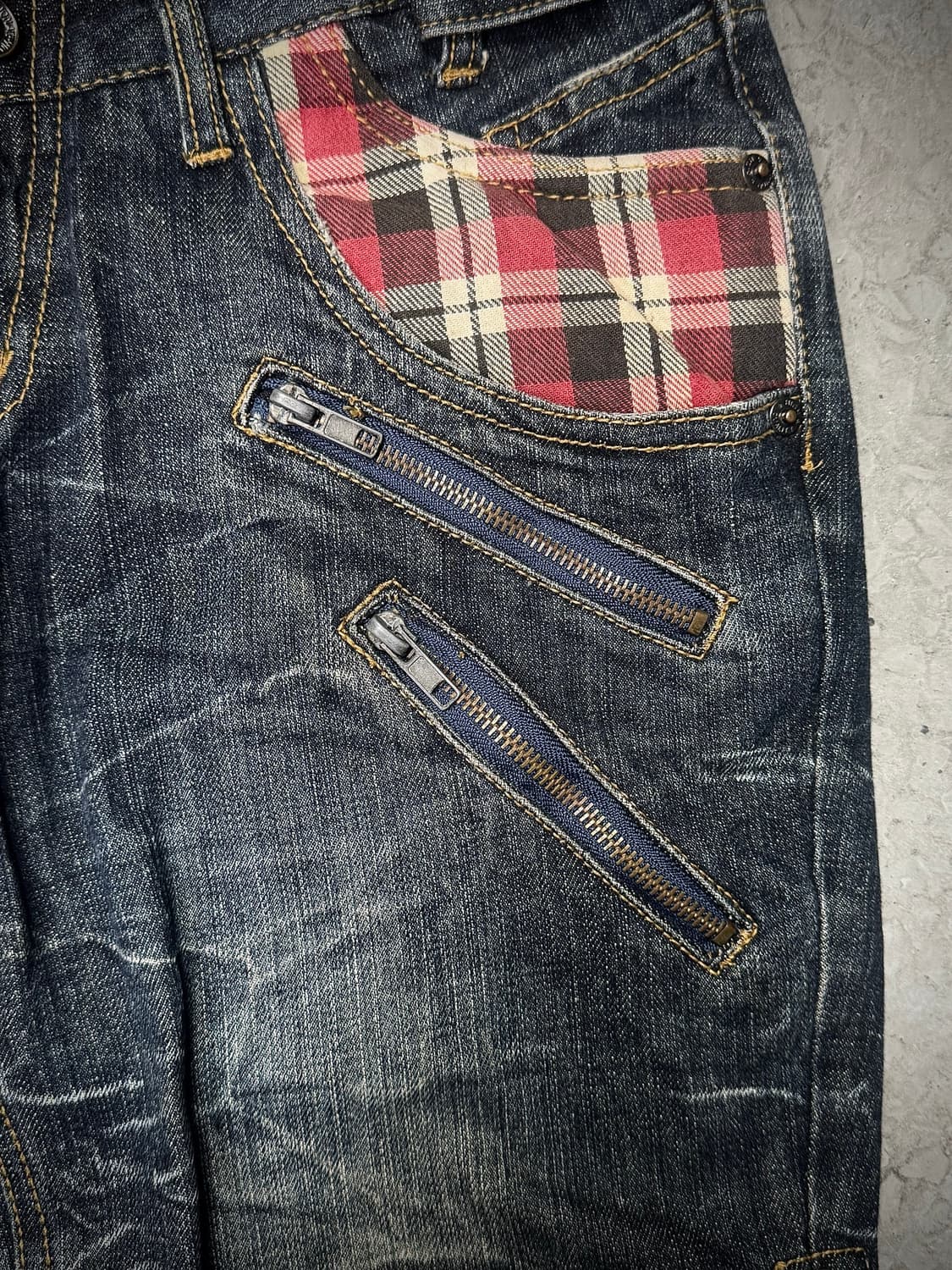 Double Belt Patchwork Denim Shorts   상품이미지4