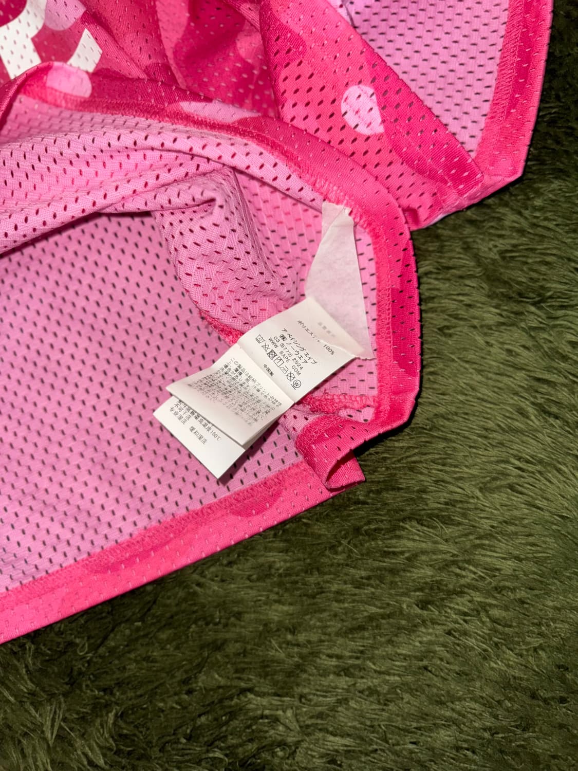 [XS] 베이프 로고 프린트 우먼즈 메쉬 탑 핑크 카모 상품이미지7