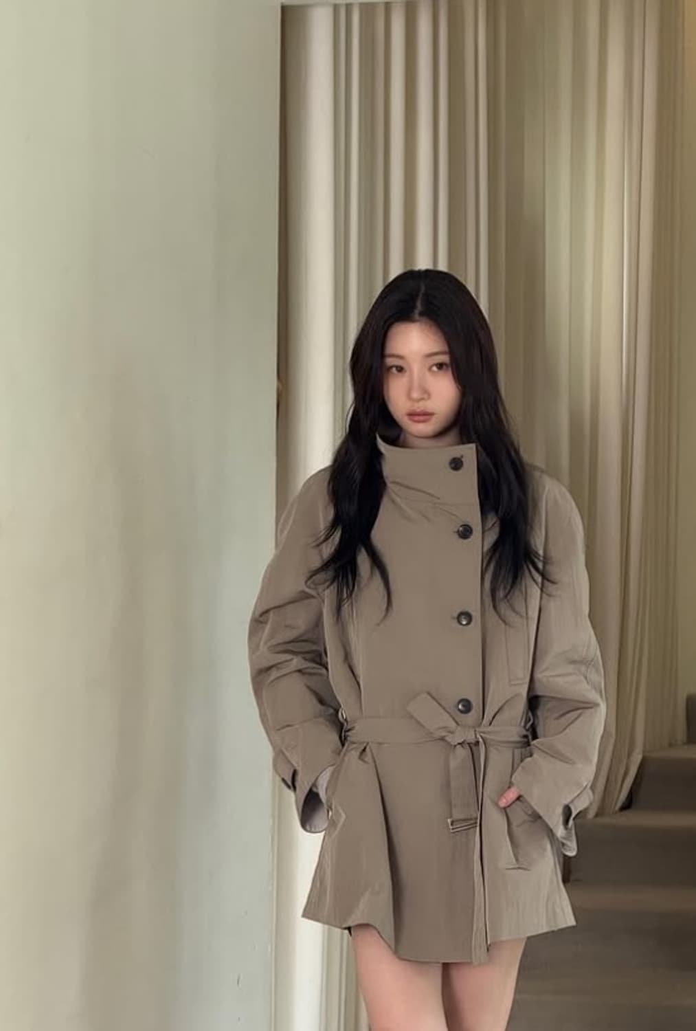 온앤온 하이넥 트렌치자켓 상품이미지1