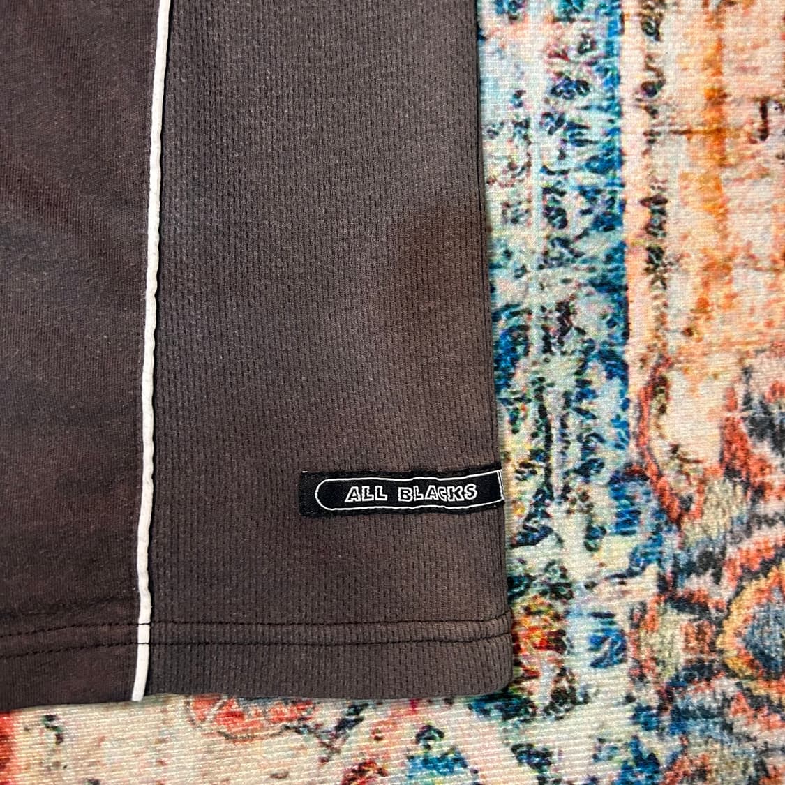 [L] 00s 아디다스 뉴질랜드 올블랙 럭비 반팔 상품이미지9