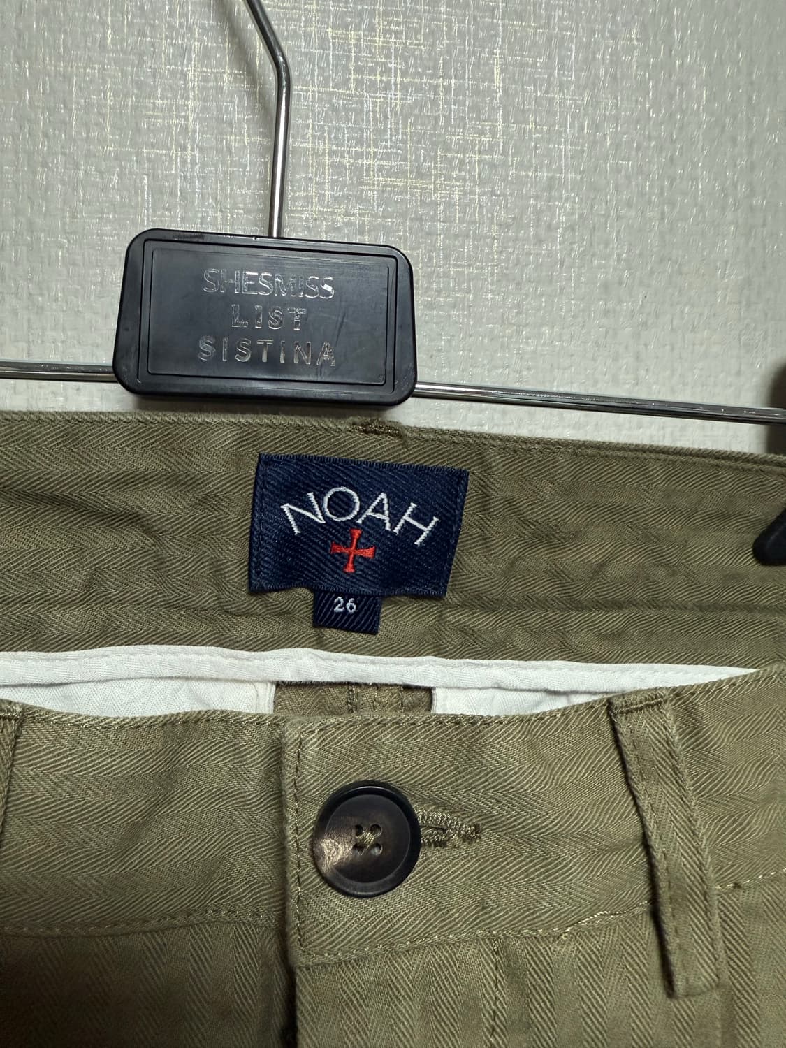 Noah 노아 트윌 올리브 더블 플리츠 팬츠 새제품 (26, 여성) 상품이미지4