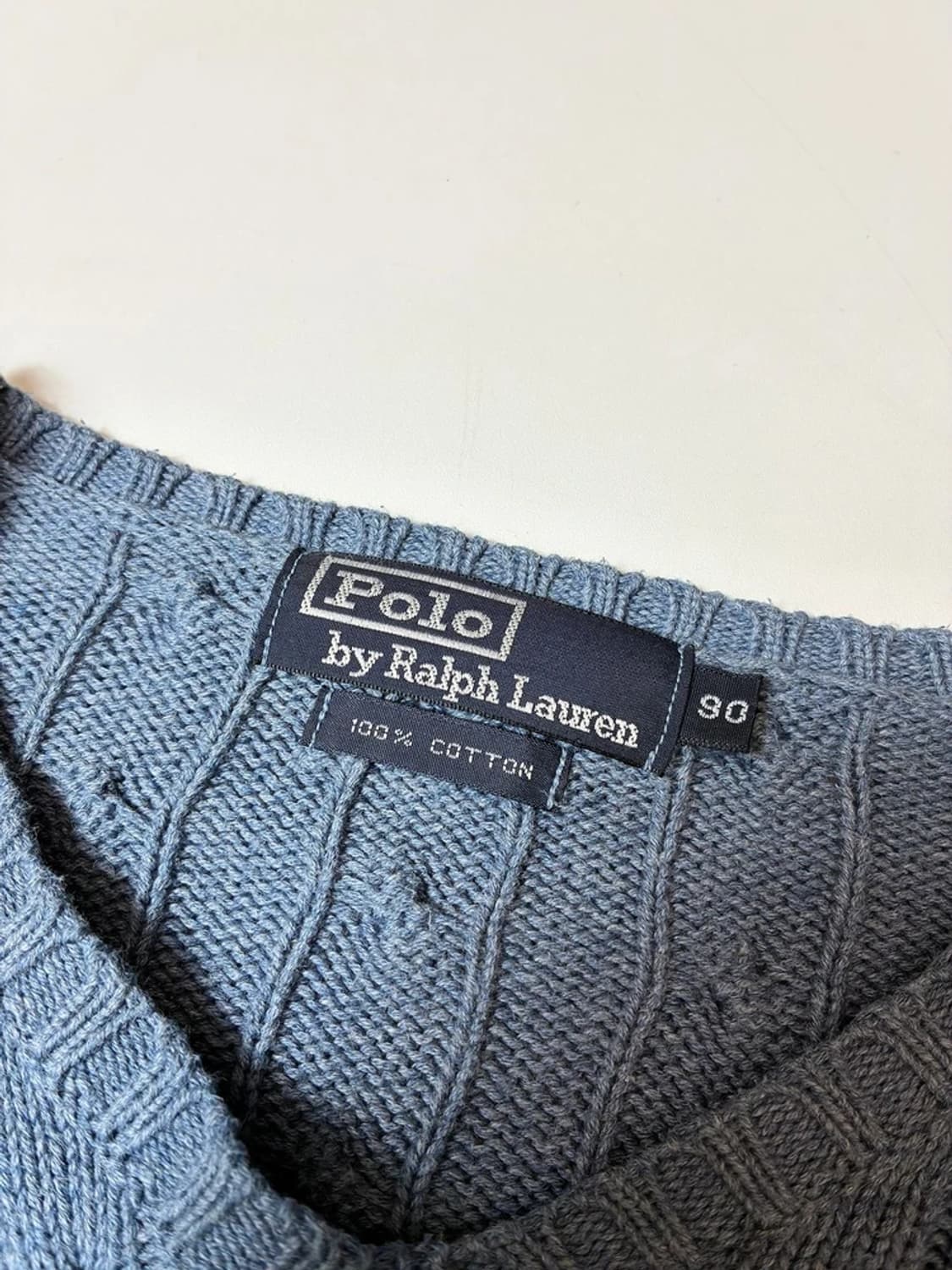 폴로 랄프로렌 90's 코튼 브이넥 꽈배기 니트 PN8631 상품이미지7