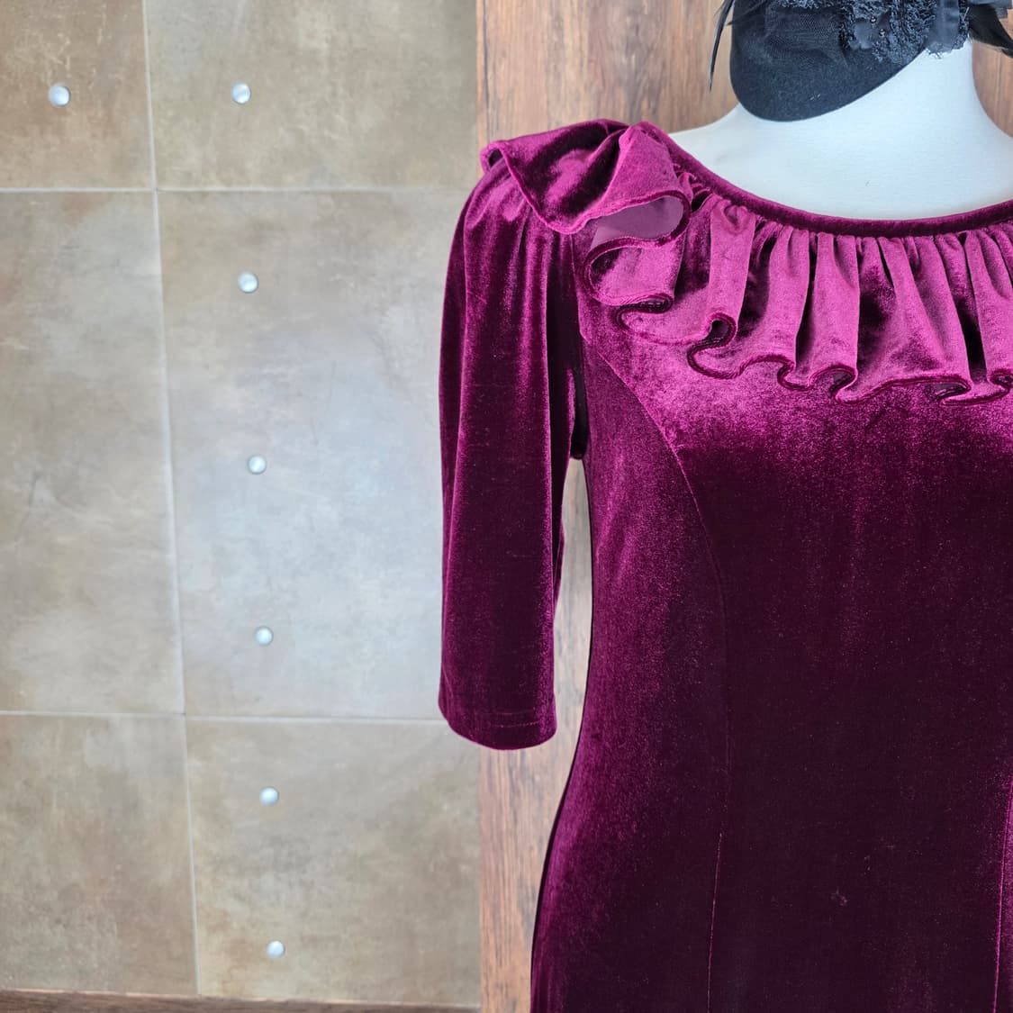 빈티지 벨벳 롱드레스 상품이미지4