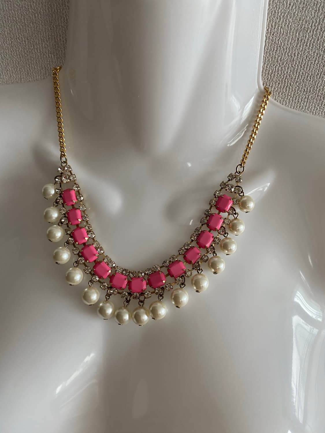 빈티지 갸루 핑크 진주 목걸이 키치 상품이미지3