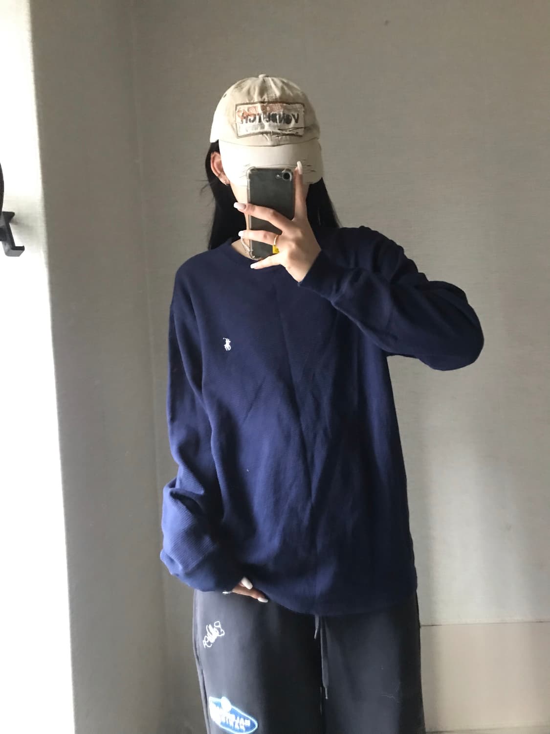 폴로 네이비 와플 롱슬리브 상품이미지5