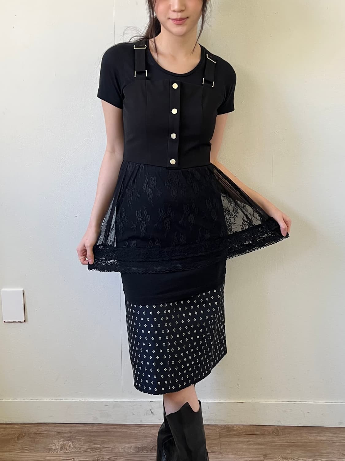 BUBBLES 블랙 뷔스티에 탑 상품이미지8