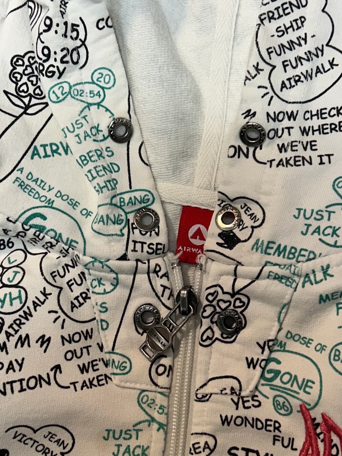 Airwalk punk graphiti y2k hood zip-up 상품이미지3