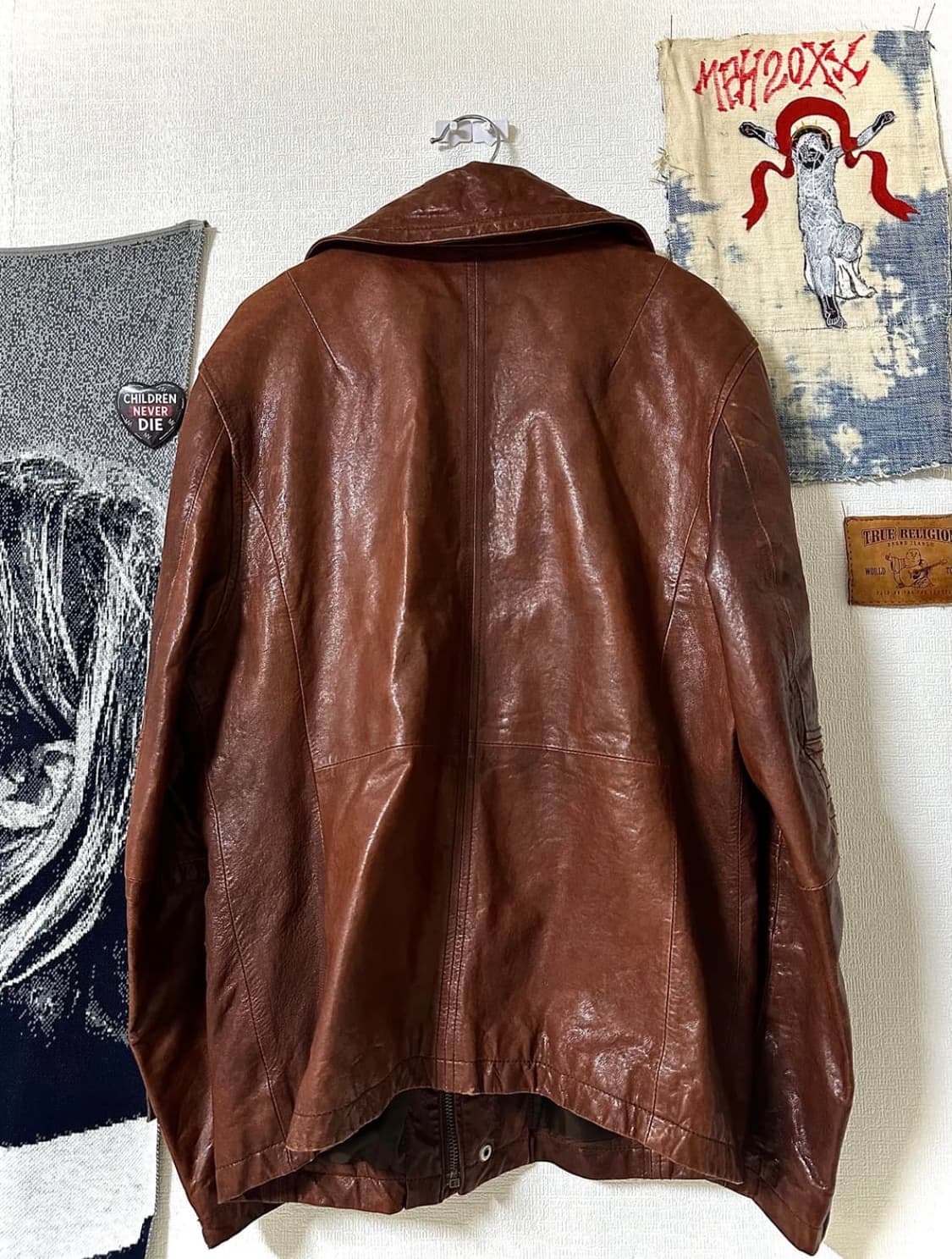 하이넥 쉽스킨 레더자켓 상품이미지7