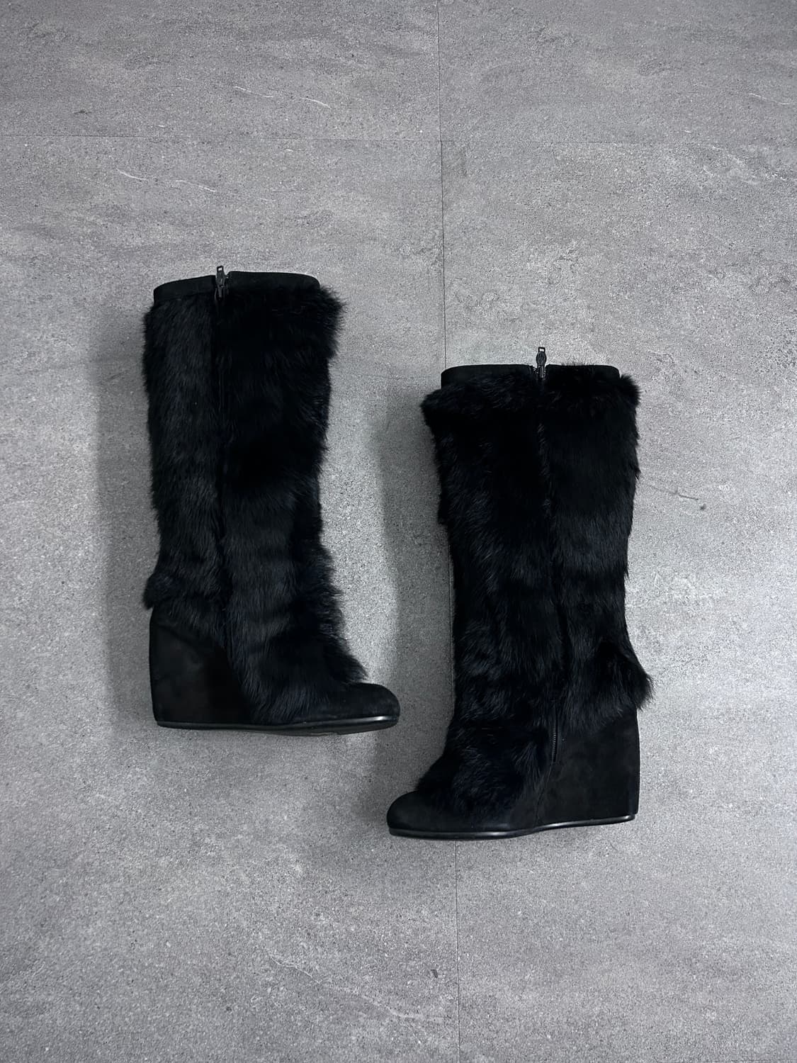 Ash 아쉬 풀 오버 래빗 퍼 웨지 롱 부츠 상품이미지2