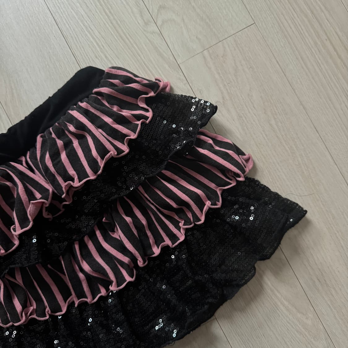 스트라이프 스팽글 대장 캉캉스커트 오네갸루 히메갸루 펑크 y2k 상품이미지3
