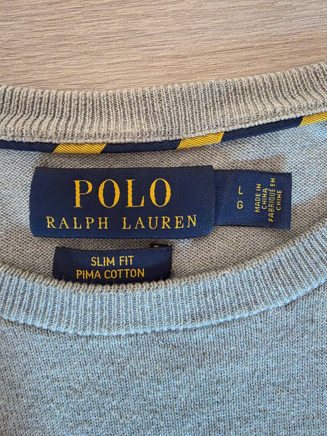 폴로 PIMA Cotten Slim Fit 니트 Light Grey L 상품이미지3